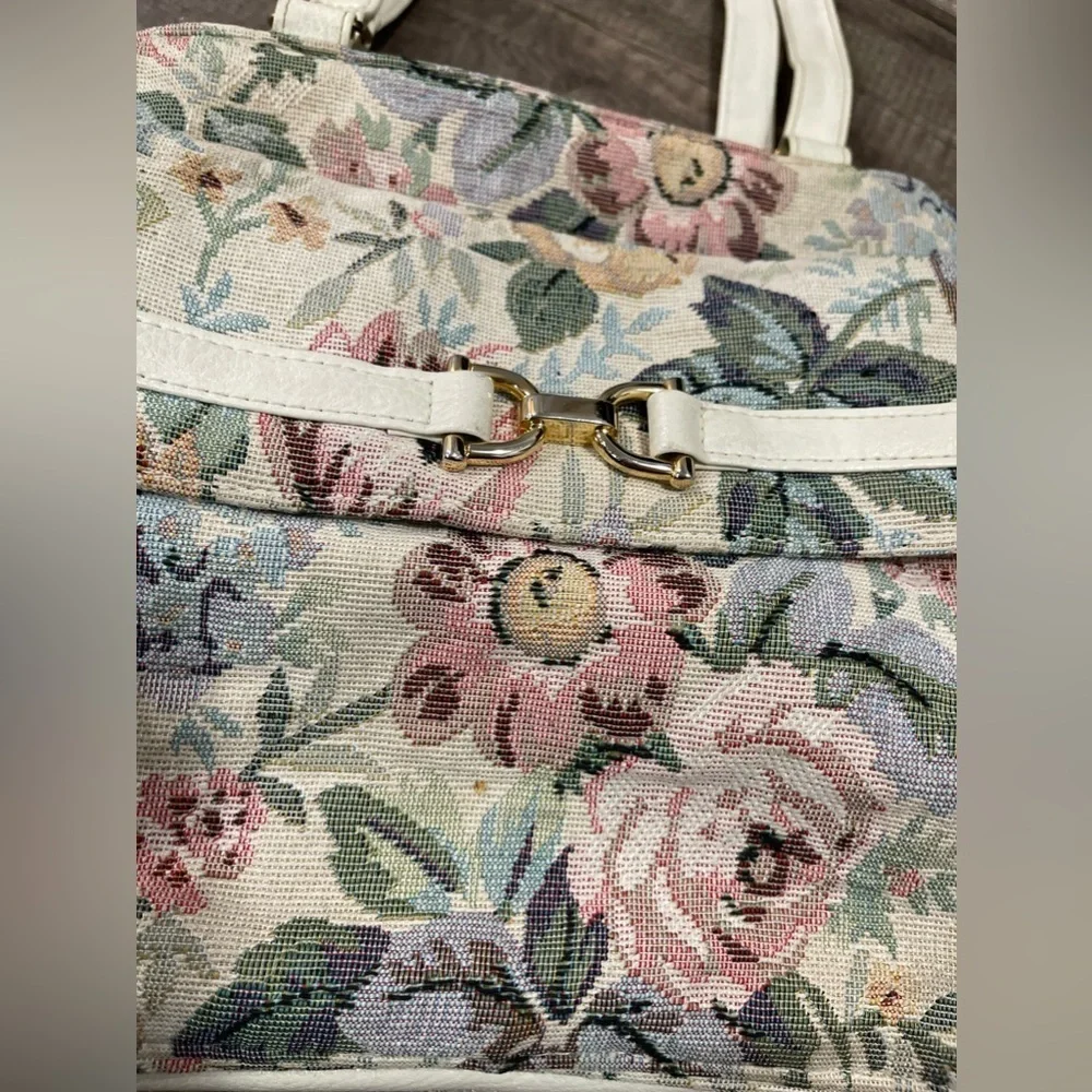 Vintage roses tapestry shoulder bag cottagecore shabby chic kawaii Lolita bag